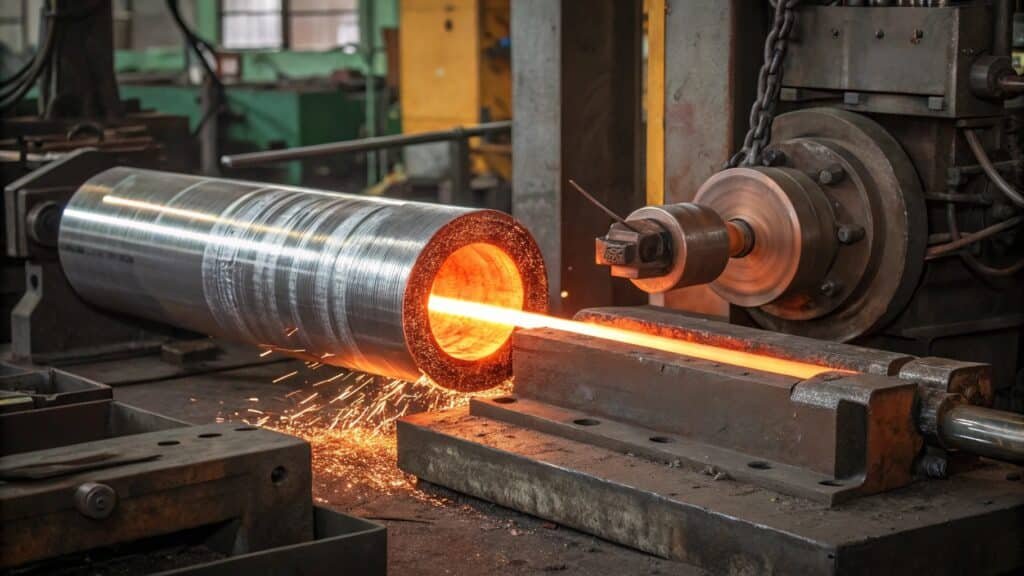 alt with keywords: comparison of forged aluminum and steel pieces showing different characteristics